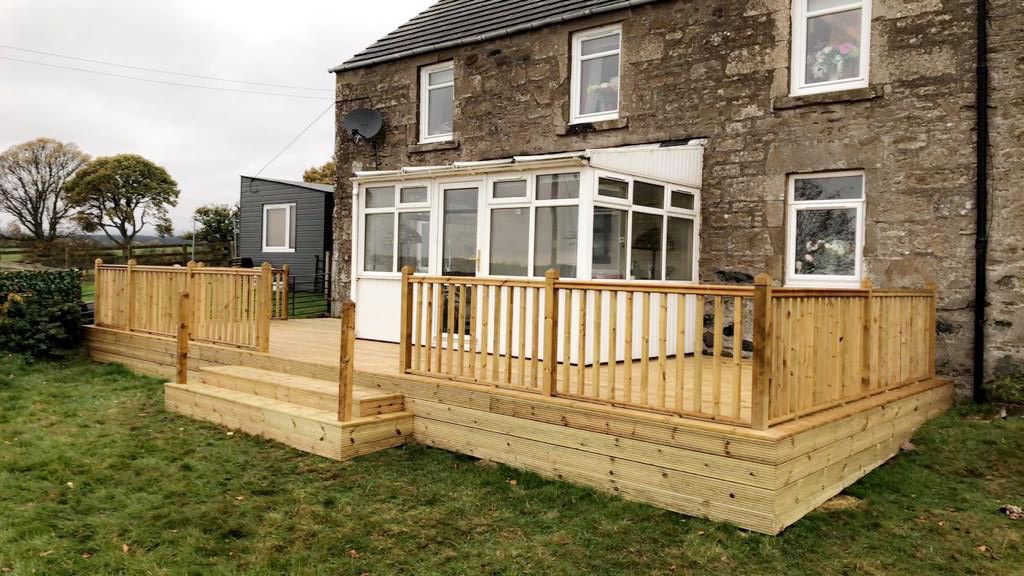 Timber Decking with Balustrade by Marshall & Co in Perthshire