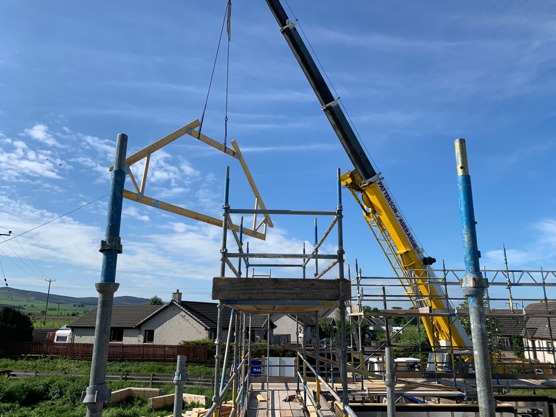 Truss Crane Lift by Marshall & Co in Perthshire